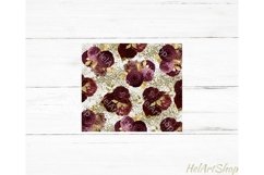 Burgundy Tumbler PNG| Floral Sublimation Product Image 2