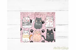 Cute Cat Tumbler Sublimation | Kitten PNG Product Image 2