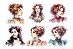 Watercolor Vintage Girl Bundle | PNG cliparts Product Image 3