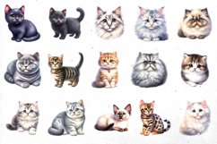 BIG watercolor cat BUNDLE | PNG cliparts Product Image 4