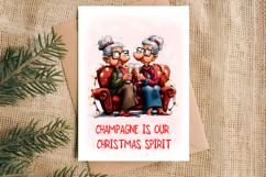 Christmas card templates Funny elderly woman and best friend Product Image 3