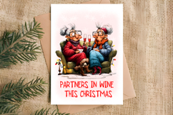Christmas card templates Funny elderly woman and best friend Product Image 4