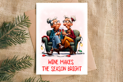 Christmas card templates Funny elderly woman and best friend Product Image 5