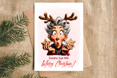 Christmas card templates Old lady Grandma, holiday wishes Product Image 2