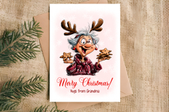 Christmas card templates Old lady Grandma, holiday wishes Product Image 3