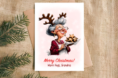 Christmas card templates Old lady Grandma, holiday wishes Product Image 4