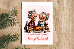 Christmas card templates Old lady, Dish towel designs PNG Product Image 2