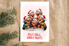 Christmas card design Funny elderly lady with best friends Product Image 2