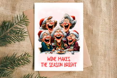 Christmas card design Funny elderly lady with best friends Product Image 3