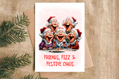 Christmas card design Funny elderly lady with best friends Product Image 4