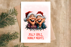 Christmas card templates Old lady Grandma with best friend Product Image 2