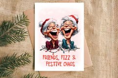 Christmas card templates Old lady Grandma with best friend Product Image 3
