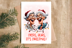 Christmas card templates Old lady Grandma with best friend Product Image 4