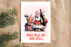 Christmas card templates Old lady Grandma with Santa Claus Product Image 3