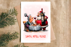 Christmas card templates Old lady Grandma with Santa Claus Product Image 5