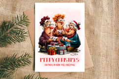Christmas card design Funny elderly lady with best friends Product Image 5