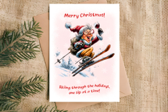 Christmas card templates Old lady Grandma, holiday wishes Product Image 3