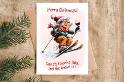 Christmas card templates Old lady Grandma, holiday wishes Product Image 4