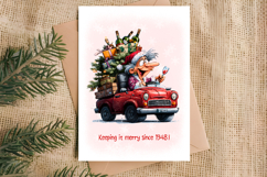 Christmas card printable Old lady Grandma holiday wishes PNG Product Image 5
