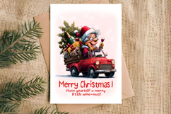 Christmas card printable Old lady Grandma holiday wishes PNG Product Image 6