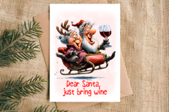 Christmas card printable Funny elderly lady with Santa Claus Product Image 3