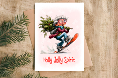 Christmas card printable Old lady Grandma holiday wishes PNG Product Image 8