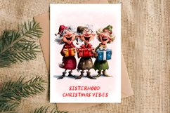 Christmas card design Funny elderly lady with best friends Product Image 3
