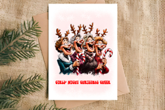 Christmas card printable Elderly lady, friends Funny quotes Product Image 2