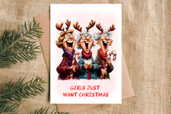 Christmas card printable Elderly lady, friends Funny quotes Product Image 4