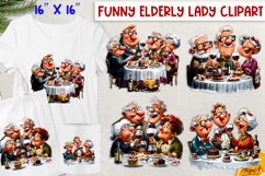 Humor Christmas clipart old lady Product Image 1