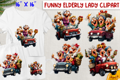 Christmas elderly old lady with friends clipart bundle Humor Product Image 11