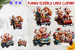 Christmas clipart old lady with best friends Laugh clipart Product Image 1