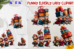 Christmas clipart Best friends clipart old lady Shopping PNG Product Image 1