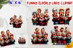 Christmas clipart Best friends clipart old lady sing songs Product Image 1