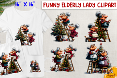 Friendship clipart Elderly ladies Christmas tree PNG Product Image 1