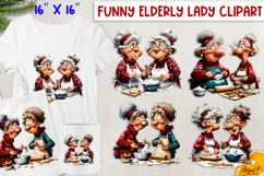 Best friends clipart funny elderly old lady cooking Humor Product Image 1