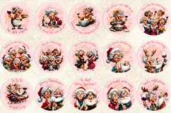 Christmas round coaster bundle Funny old lady sublimation Product Image 2