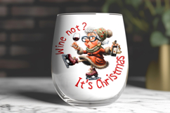 Christmas wine tumbler sublimation designs Funny old lady Product Image 4