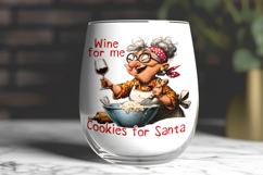 Christmas wine tumbler sublimation designs Elderly lady wine Product Image 4
