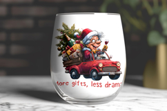 Christmas wine tumbler sublimation designs Elderly lady wine Product Image 3