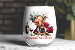 Christmas wine tumbler design Elderly lady in Santa sleigh Product Image 4