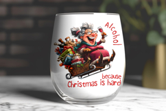 Christmas wine tumbler design Elderly lady in Santa sleigh Product Image 3
