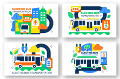 10 Electric Bus Transportation Illustration Product Image 2