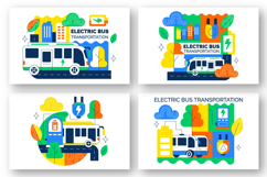 10 Electric Bus Transportation Illustration Product Image 3