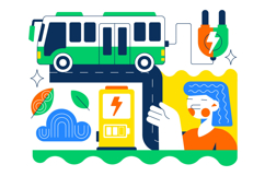 10 Electric Bus Transportation Illustration Product Image 4