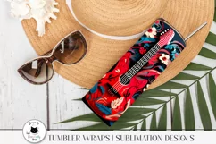 guitar wrap in 3d style shown on tumbler
