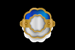 Elegant blue and gold blank badge and label graphic isolated Product Image 2