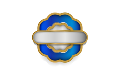 Elegant blue and gold blank badge and label graphic template Product Image 1