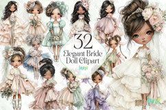 Elegant Bride Doll Clipart Bundle Product Image 1