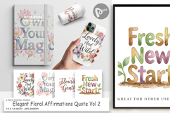 Elegant Floral Quote Digital Paper Product Image 1